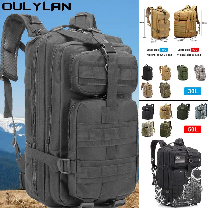 

OULYLAN 30L/50L Military Tactical Backpack 900D Nylon proofTrekking Bag Rucksacks Army Outdoor Sports Camping Hiking