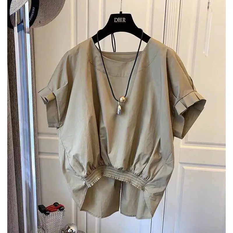 Summer Korean version of loose casual French slit tie bowknot set head short sleeve shirt blouse female fairy 2022
Summer Korean version of loose casual French slit tie bowknot set head short sleeve shirt blouse female fairy 2022