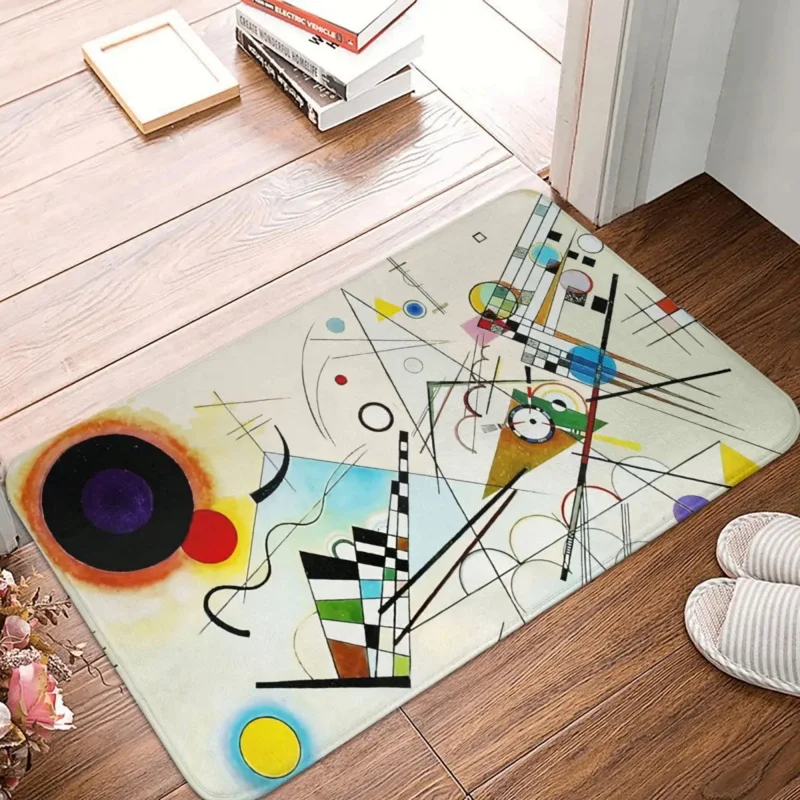 

Нескользящий Придверный коврик Line Art, мат для ванной, для учебы композиции VIII Wassily Kandinsky, абстрактный Настенный Ковер для входной двери, дома