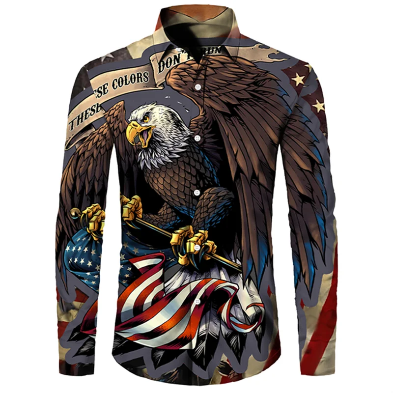 Autumn new soaring eagle flag 3D printed men's shirt lapel button shirt casual long sleeve shirt men's street men's clothing 6XL
Autumn new soaring eagle flag 3D printed men's shirt lapel button shirt casual long sleeve shirt men's street men's clothing 6XL