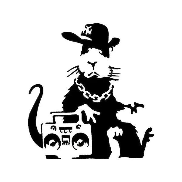 Настенная наклейка Банкси Крыса чёрная
Настенная наклейка Банкси Крыса чёрная