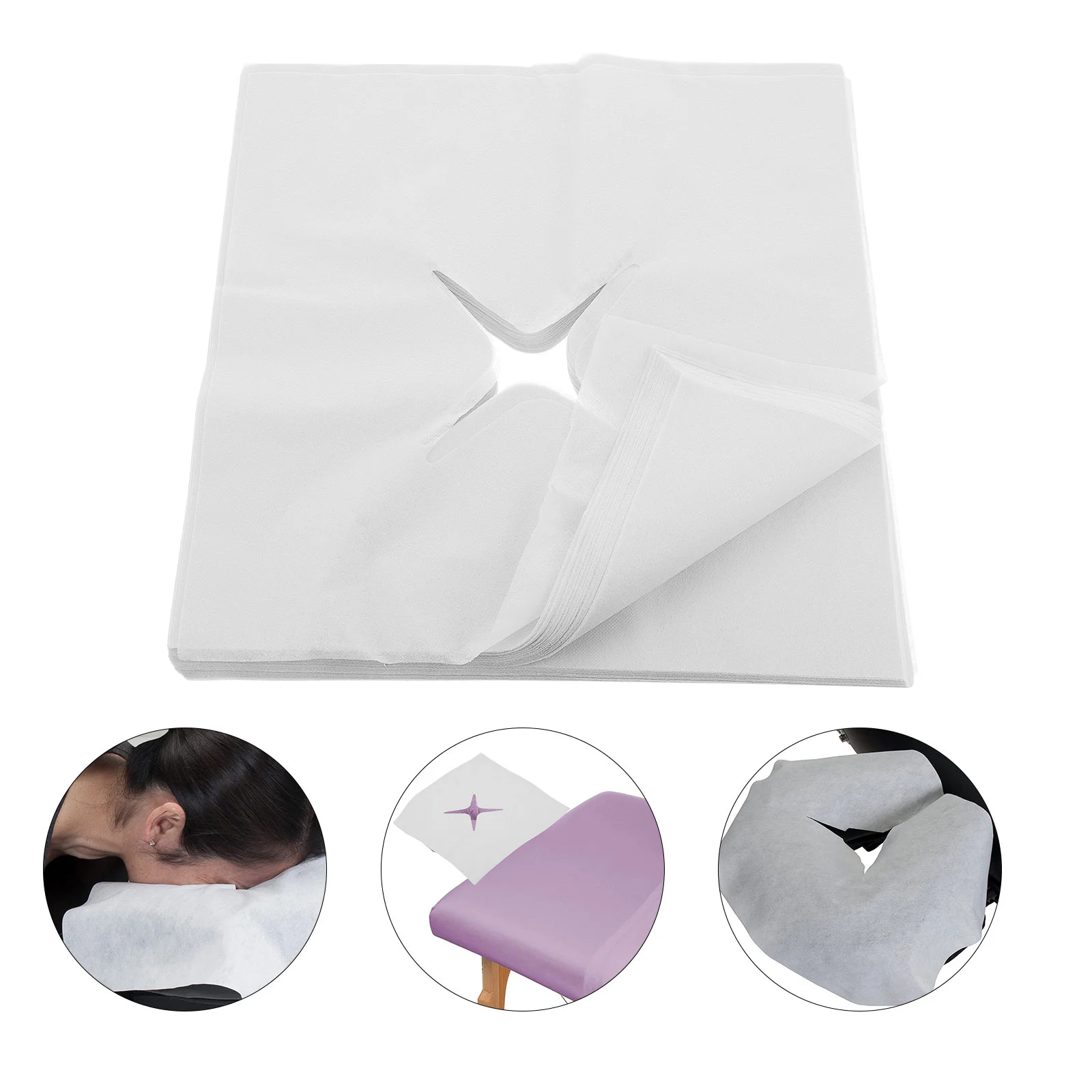 

100pcs Table Headrest Pad Pillow Covers Covers Cradle Covers Non Sticking for Tables Chairs ( White )
