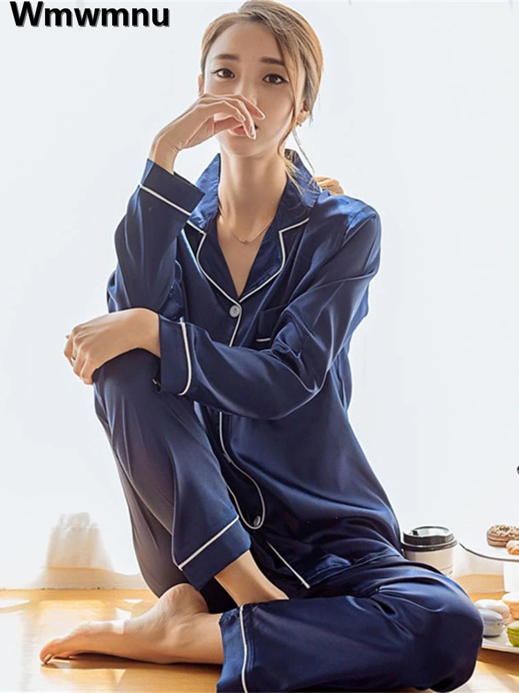 Satin Pajama Sets Women Spring Smooth Light Luxury Loungewear Suits Korean Casual Soft Sleepwear Loose Nightwears 2 Piece Suits
Satin Pajama Sets Women Spring Smooth Light Luxury Loungewear Suits Korean Casual Soft Sleepwear Loose Nightwears 2 Piece Suits