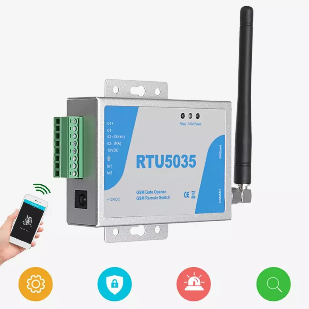 RTU5035 2G 3G GSM Gate Opener Relay Switch Wireless Remote Control Door Access Door Opener Free Call for Parking Systems
RTU5035 2G 3G GSM Gate Opener Relay Switch Wireless Remote Control Door Access Door Opener Free Call for Parking Systems