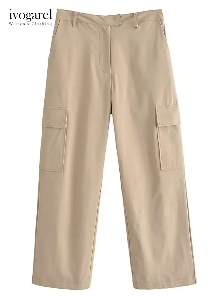 Ivogarel Stylish Woman's High-Waist Carrot-Fit Cargo Trousers Female Chic Classic Straight Leg Pants
Ivogarel Stylish Woman's High-Waist Carrot-Fit Cargo Trousers Female Chic Classic Straight Leg Pants