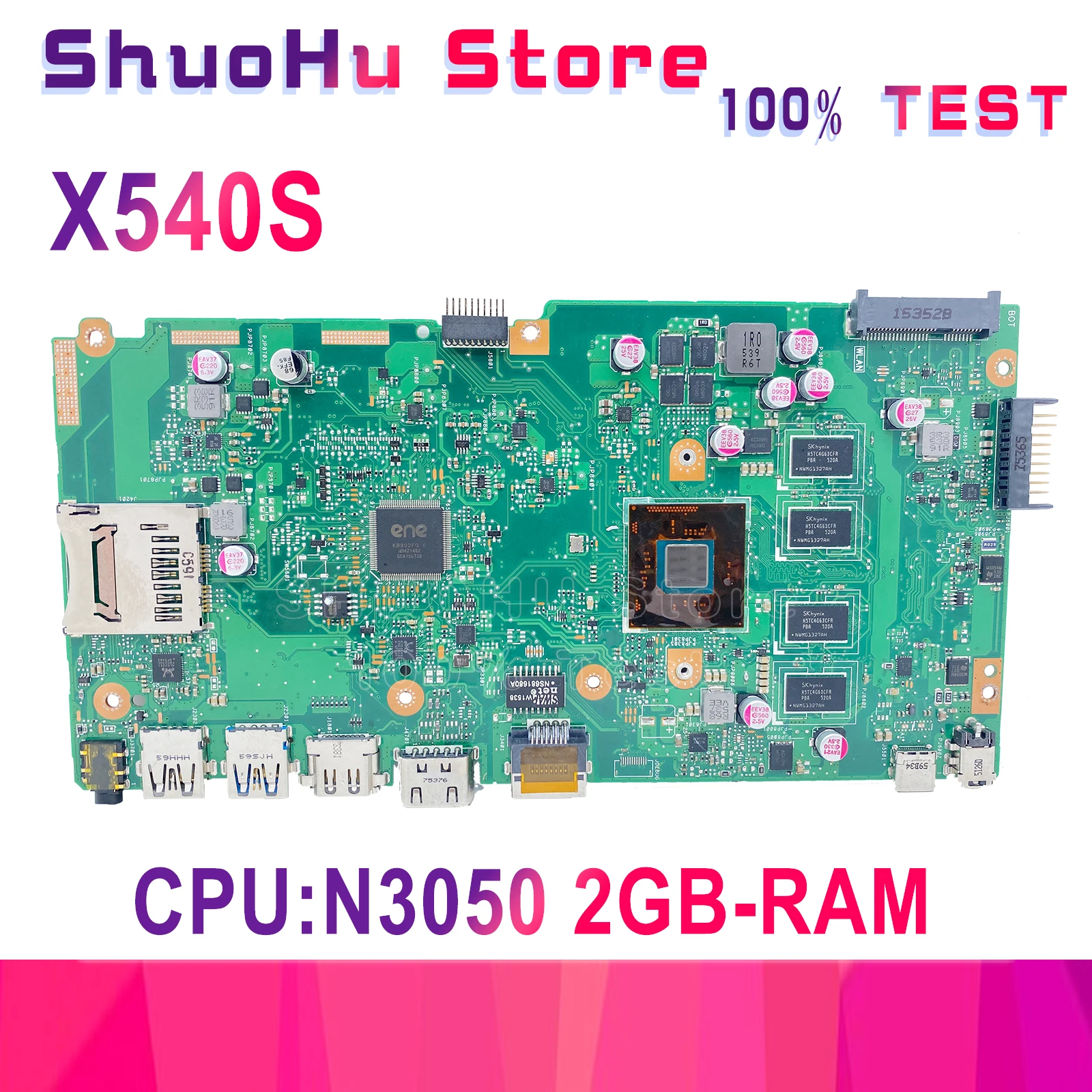 X540SAA Laptop Motherboard For ASUS VivoBook A540S X540S F540S X540SA New Mainboard N3050U 2G-RAM Full Function 100% Test Work
X540SAA Laptop Motherboard For ASUS VivoBook A540S X540S F540S X540SA New Mainboard N3050U 2G-RAM Full Function 100% Test Work