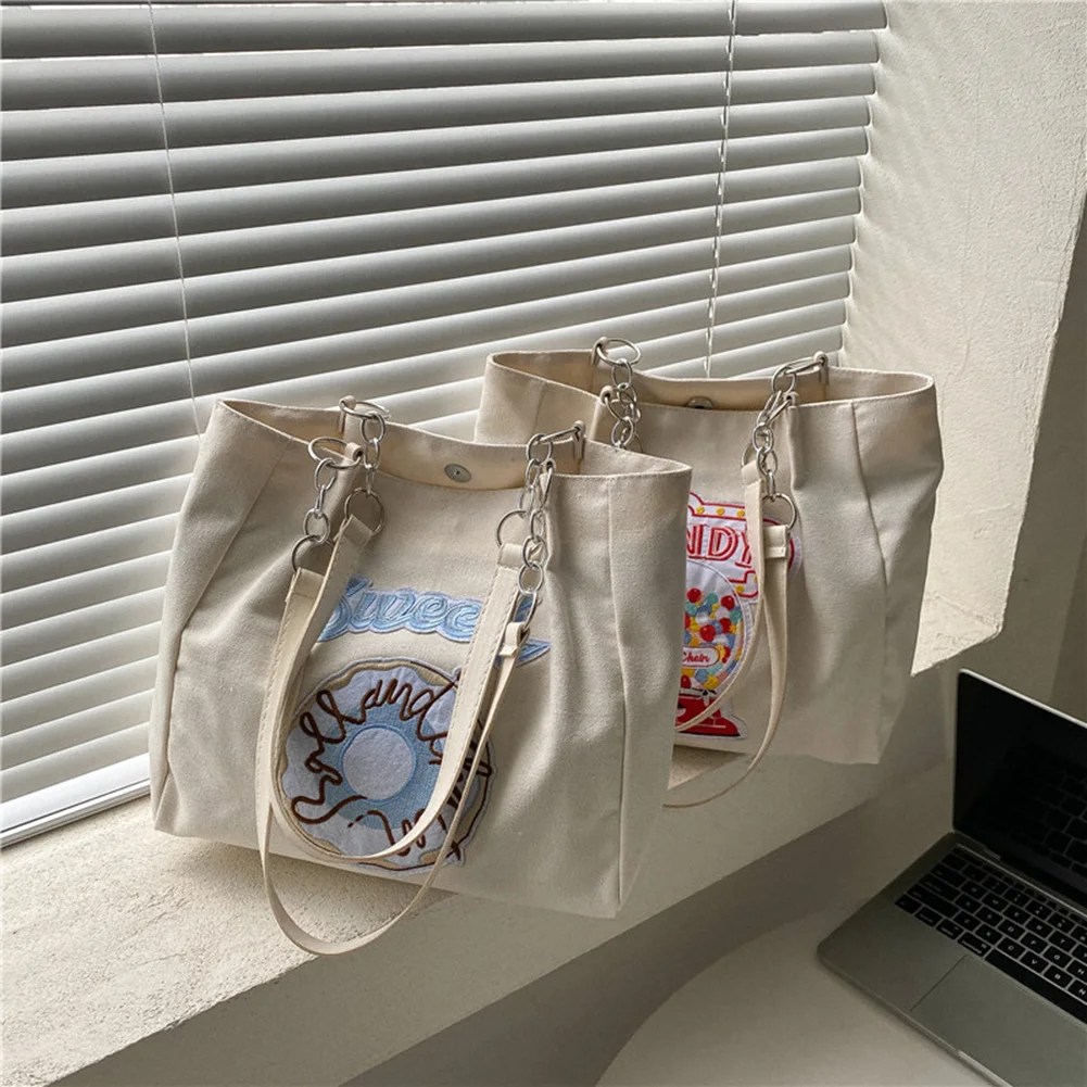 Canvas Shoulder Handbag for Women Large Capacity Embroidery Shopper Handle Bags
Canvas Shoulder Handbag for Women Large Capacity Embroidery Shopper Handle Bags