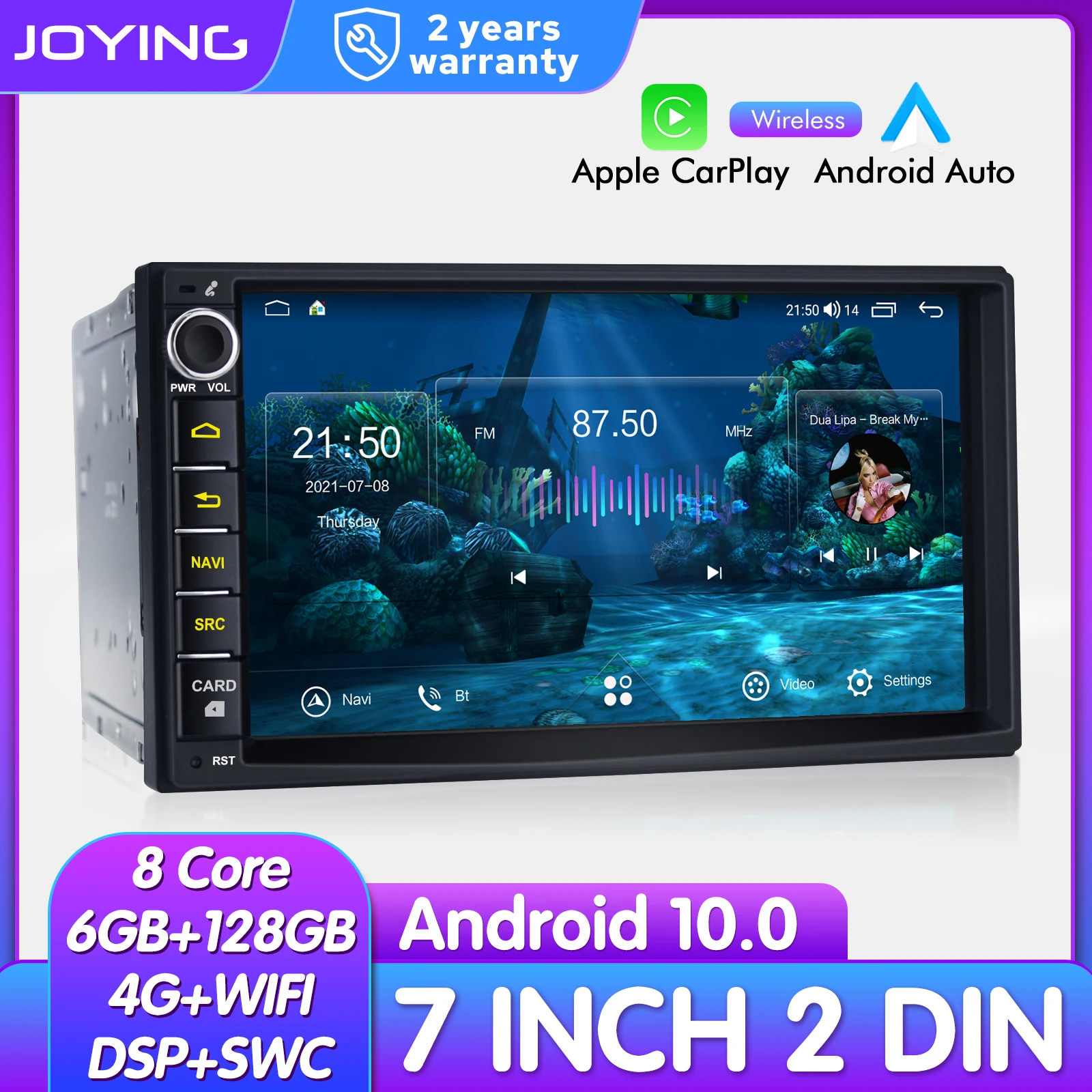Универсальный мультимедийный плеер 2 DIN Android 10 0 FM аудио стерео беспроводной Carplay