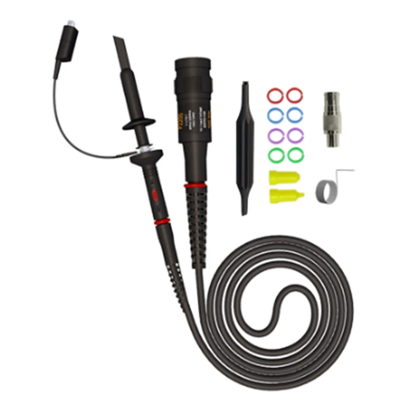Oscilloscope Clip Probes 200MHz Fully Insulated BNC End Probe with Accessories Kit 1X 10X
Oscilloscope Clip Probes 200MHz Fully Insulated BNC End Probe with Accessories Kit 1X 10X