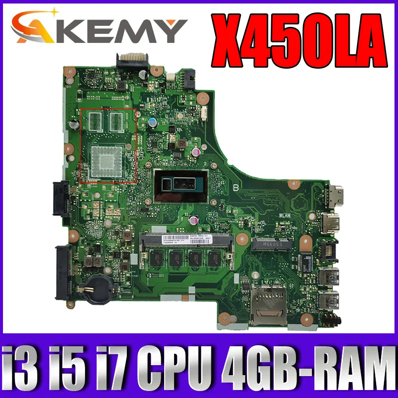 Материнская плата X450LA для ноутбука ASUS X450LA X450LC X450LB X450LN X450L, оригинальная материнская плата 4GB-RAM i3 i5 i7 CPU UMA
Материнская плата X450LA для ноутбука ASUS X450LA X450LC X450LB X450LN X450L, оригинальная материнская плата 4GB-RAM i3 i5 i7 CPU UMA
