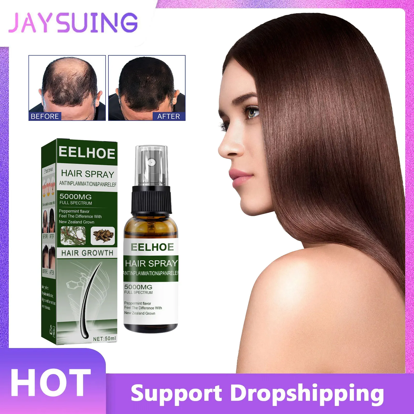 Hair Growth Spray Prevent Loss Fast Growing Improving Baldness Scalp Massage Strengthen Roots Moisturizing Hair Treatment Serum
Hair Growth Spray Prevent Loss Fast Growing Improving Baldness Scalp Massage Strengthen Roots Moisturizing Hair Treatment Serum