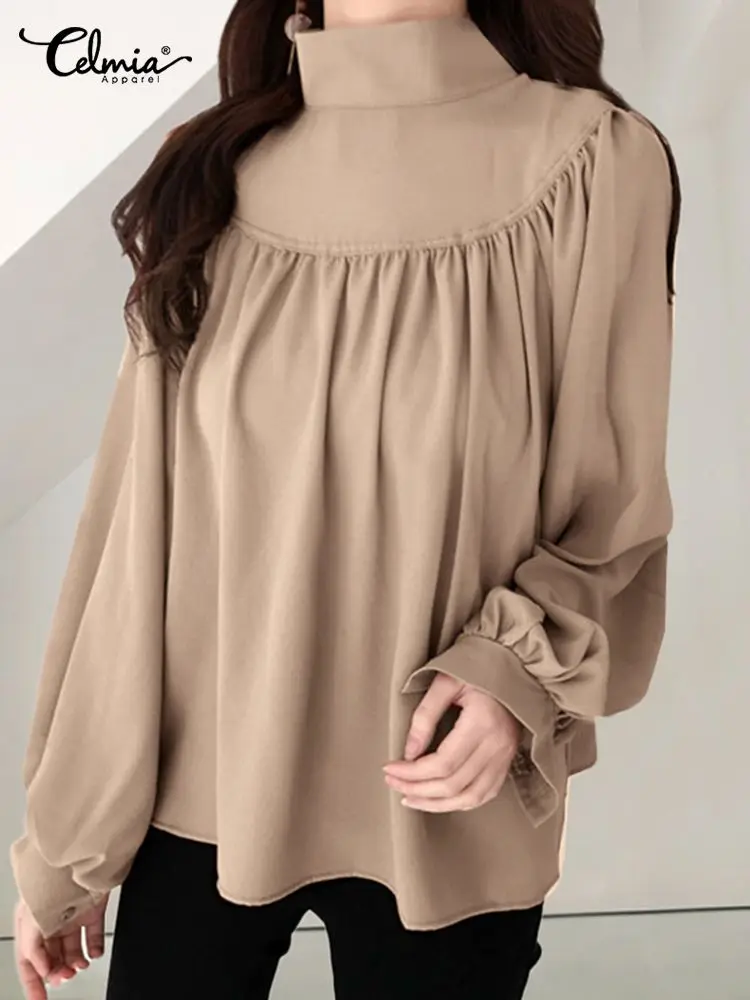 Celmia Women Fashion Blusas Long Puff Sleeve Elegant Lady Holiday Casual Tunic High Collar Office Solid Shirred Pleats Blouses
Celmia Women Fashion Blusas Long Puff Sleeve Elegant Lady Holiday Casual Tunic High Collar Office Solid Shirred Pleats Blouses
