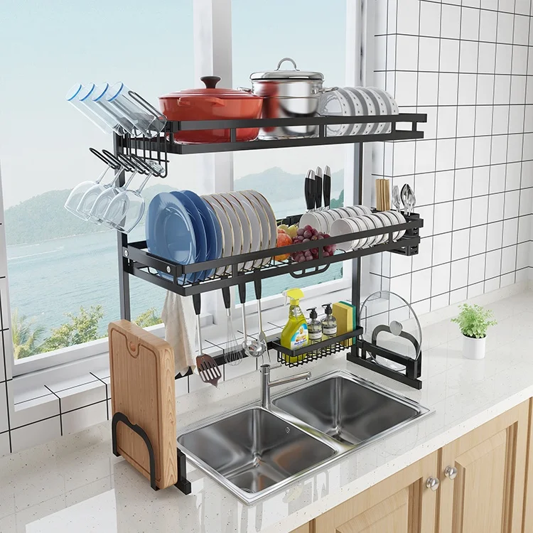 2/3 Tier 85Cm Black Metal Kitchen Storage Racks Basket Organizer Over Sink Dish Drying Rack
2/3 Tier 85Cm Black Metal Kitchen Storage Racks Basket Organizer Over Sink Dish Drying Rack