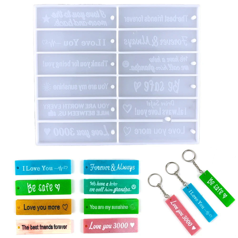 Epoxy Resin Silicone Mold 12pcs English Words Mould for DIY Making Keychain Letter Pendant Charms Alphabet Crafts Accessories
Epoxy Resin Silicone Mold 12pcs English Words Mould for DIY Making Keychain Letter Pendant Charms Alphabet Crafts Accessories
