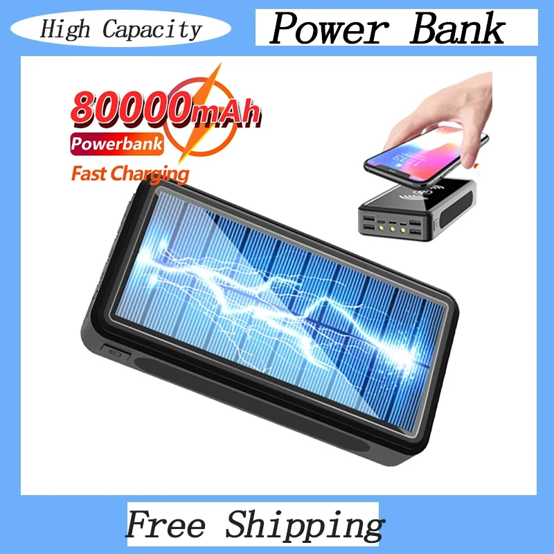 80000mAh Wireless Solar Portable 4USB LED Power Bank External Battery PoverBank Powerbank Mobile Phone Charger for Xiaomi iphone
80000mAh Wireless Solar Portable 4USB LED Power Bank External Battery PoverBank Powerbank Mobile Phone Charger for Xiaomi iphone