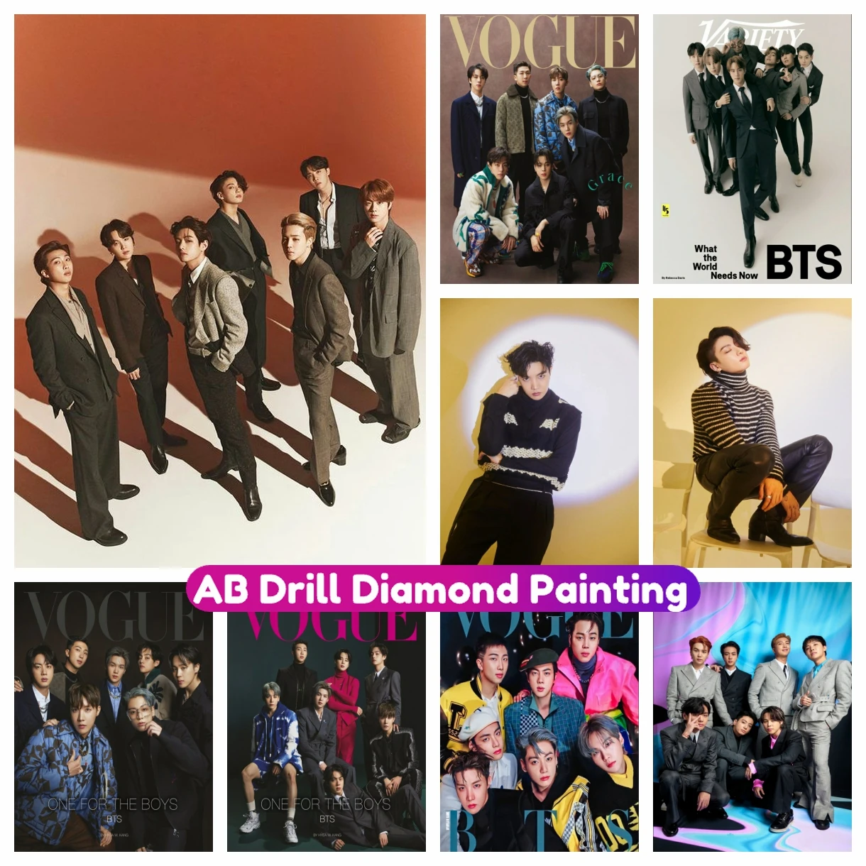 

Kpop Idol Rapper Boy-Group-bts Diamond Painting Cross Stitch Kit Rhinestone 5D DIY Full AB Drill Mosaic Embroidery Home Decor