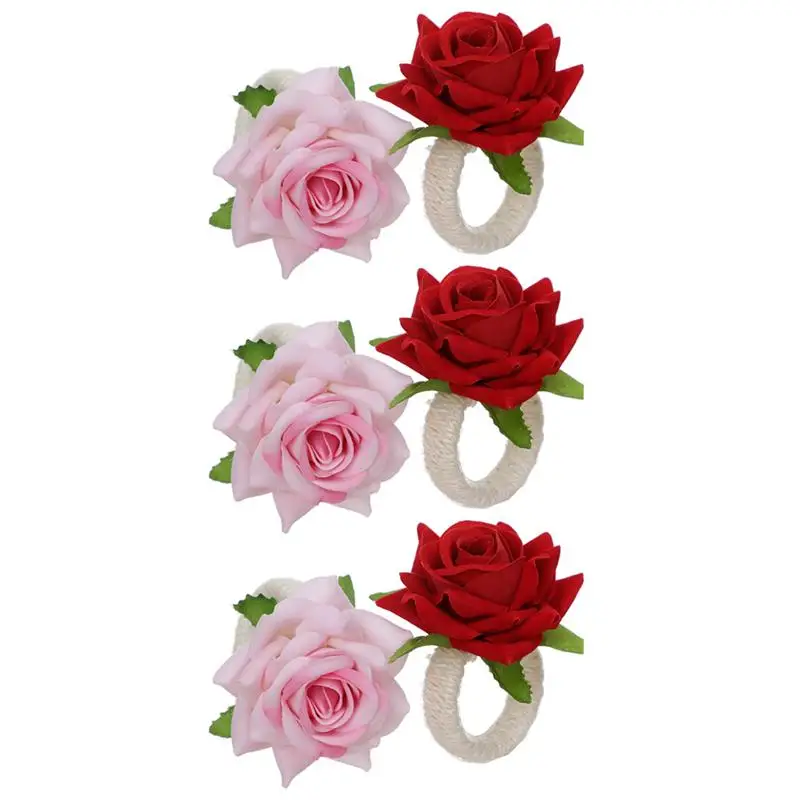 6pcs Rose Napkin Rings Wedding Napkin Buckle Valentine's Day Napkin Holder Table Decoration Accessories Wedding Party Supplies
6pcs Rose Napkin Rings Wedding Napkin Buckle Valentine's Day Napkin Holder Table Decoration Accessories Wedding Party Supplies