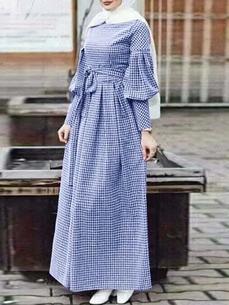 Vintage Women Long Lantern Sleeve Plaid Checked Sundress Dubai Turkey Abaya Hijab Dress Robe Femme Oversize Holiday Dress
Vintage Women Long Lantern Sleeve Plaid Checked Sundress Dubai Turkey Abaya Hijab Dress Robe Femme Oversize Holiday Dress