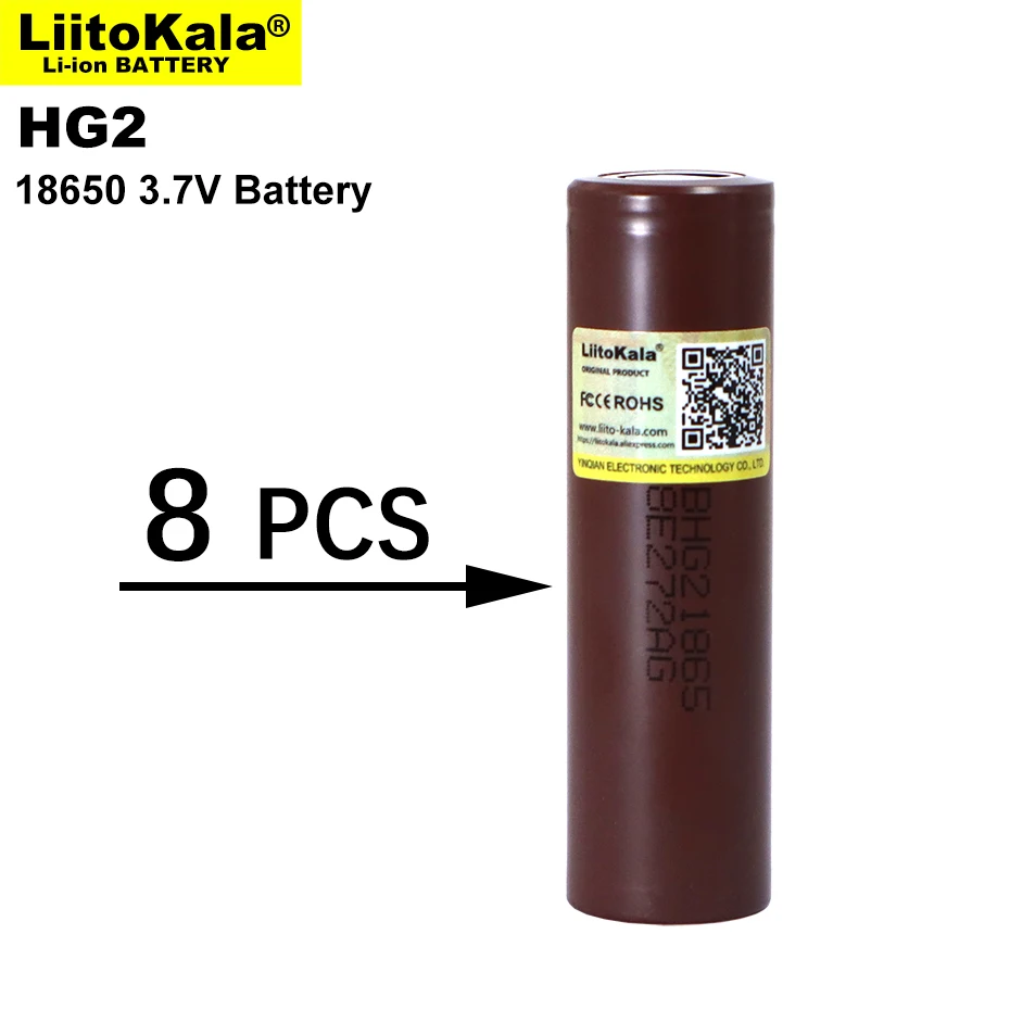 8PCS Liitokala 18650 Rechargeable Battery HG2 3000mAh 3.6V Lithium Continuous Discharge 20A Dedicated Electronic Power Battery
8PCS Liitokala 18650 Rechargeable Battery HG2 3000mAh 3.6V Lithium Continuous Discharge 20A Dedicated Electronic Power Battery