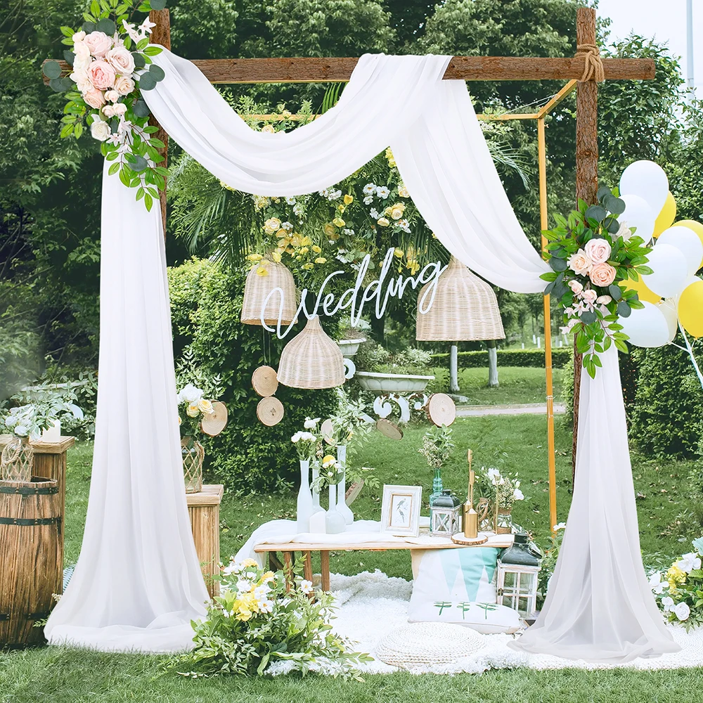 

Wedding Arch Drape Tulle Draping Curtain Drapery Backdrop Party Supplies Chiffon Sheer Ceremony Reception Swag Hanging Decor