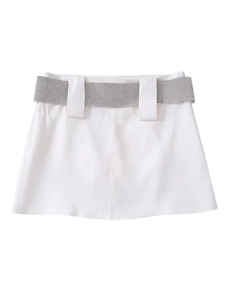 Merodi Stylish Lady Shiny Diamonds Belt Summer White Skirts Womens Back Zipper High Waist Streetwear Solid Skirt
Merodi Stylish Lady Shiny Diamonds Belt Summer White Skirts Womens Back Zipper High Waist Streetwear Solid Skirt