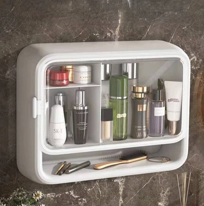 Cosmetic Storage Box Wall Mounted Punch Free Dust Proof Household Large Capacity Bathroom Wall Mounted Bathroom Rack
Cosmetic Storage Box Wall Mounted Punch Free Dust Proof Household Large Capacity Bathroom Wall Mounted Bathroom Rack