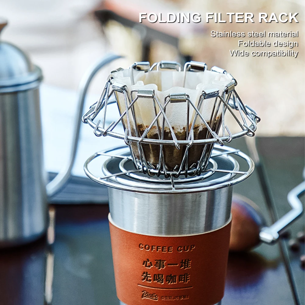 Foldable Coffee Dripper Filter Cup Holder Stand Stainless Steel Coffee Filter Rack Coffee Brewing Tool Coffee Accessories
Foldable Coffee Dripper Filter Cup Holder Stand Stainless Steel Coffee Filter Rack Coffee Brewing Tool Coffee Accessories