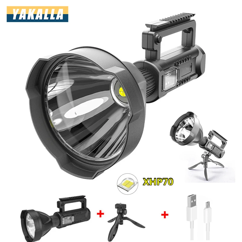 

XHP70 Rechargeable High Power Led Flashlights Ultra-long Lighting Distance Power Bank Lamp Searchlight XHP70 Powerful Lantern