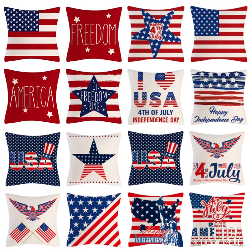 Home Decorative Linen Throw Pillow Covers 4Th of July USA Independence Day Decor Pillow Cases Square 18x18 inches Cushion Cover
Home Decorative Linen Throw Pillow Covers 4Th of July USA Independence Day Decor Pillow Cases Square 18x18 inches Cushion Cover