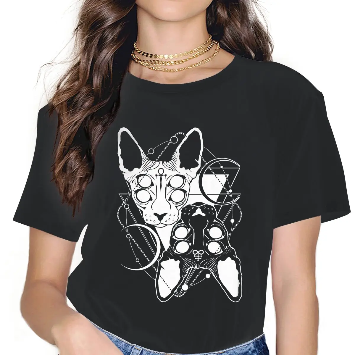 Ankh and Leviathan Women T Shirts Canadian Sphynx Cat Creative Tees Short Sleeve Round Neck T-Shirts 100% Cotton Party Clothes
Ankh and Leviathan Women T Shirts Canadian Sphynx Cat Creative Tees Short Sleeve Round Neck T-Shirts 100% Cotton Party Clothes