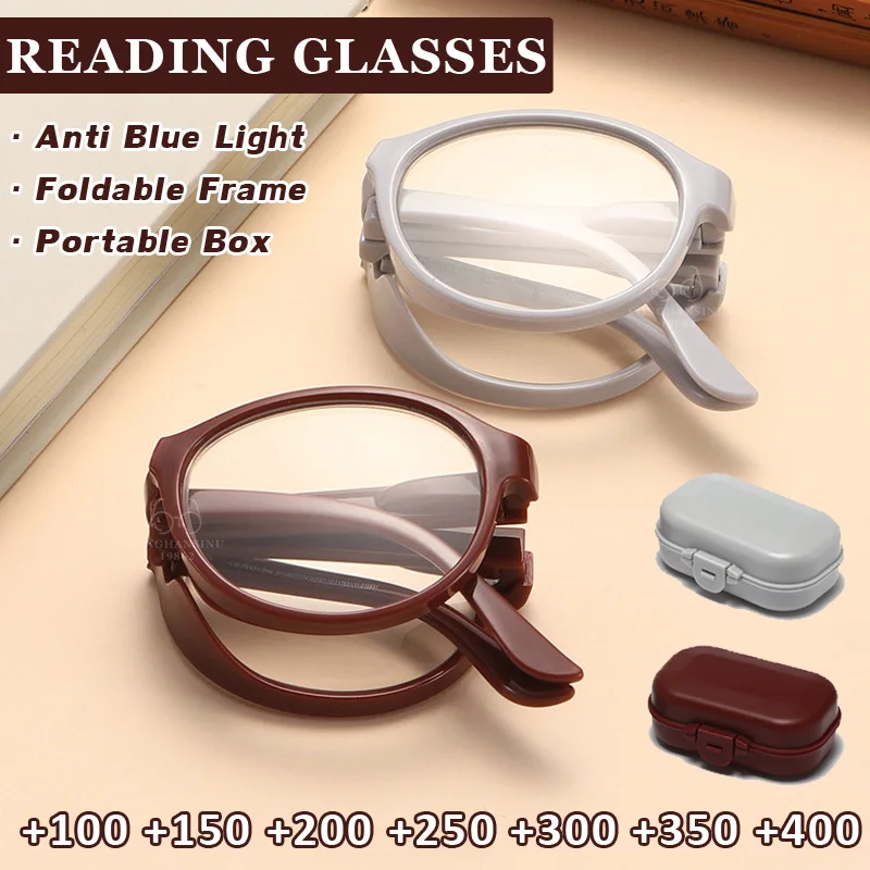 Women Men Folding Reading Glasses Presbyopia Glasses Anti Blue Light Nearsighted Glasses with Portable Case +100 to +400
Women Men Folding Reading Glasses Presbyopia Glasses Anti Blue Light Nearsighted Glasses with Portable Case +100 to +400