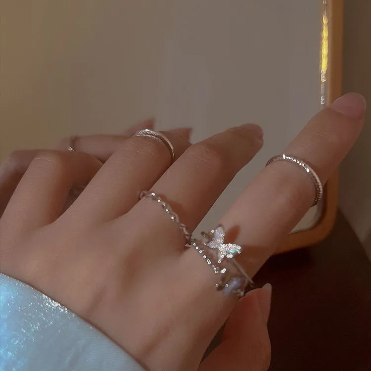 Fashion Punk Butterfly Metal 4pcs Rings Set for Women Girls Party Jewelry Accessories Buckle Female Index Finger Ring Gifts
Fashion Punk Butterfly Metal 4pcs Rings Set for Women Girls Party Jewelry Accessories Buckle Female Index Finger Ring Gifts