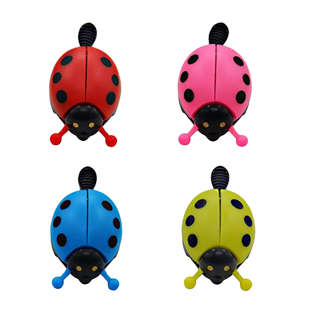 

4pcs Ladybird Lady Bug Bells Kids Bike Bell Ring Ringer Accessories (Red, Yellow, Pink, Blue)