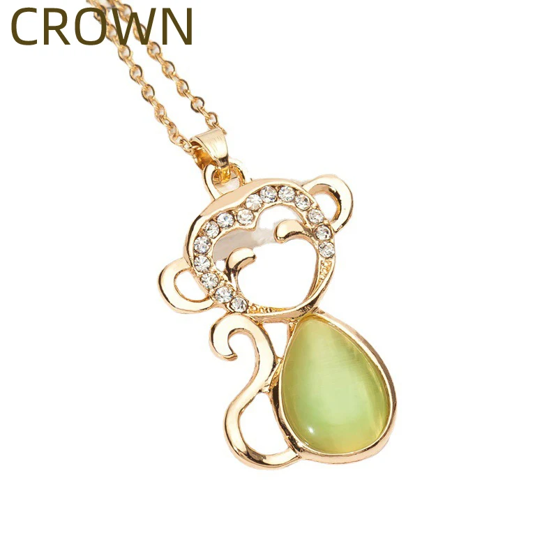 CROWN Opals Necklace Artificial Diamond Monkey Pendant Women Accessories Girl Ornament Jewelry Gift Delicate Fashionable
CROWN Opals Necklace Artificial Diamond Monkey Pendant Women Accessories Girl Ornament Jewelry Gift Delicate Fashionable