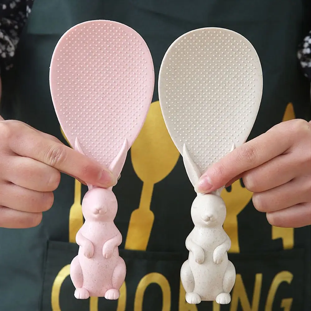 Creative Rabbit Shaped Non-Sticky Spoon Rice Shovel Wheat Straw Spoon Standing Rice Paddle Home Cooking Tools Kitchen Accessory
Creative Rabbit Shaped Non-Sticky Spoon Rice Shovel Wheat Straw Spoon Standing Rice Paddle Home Cooking Tools Kitchen Accessory