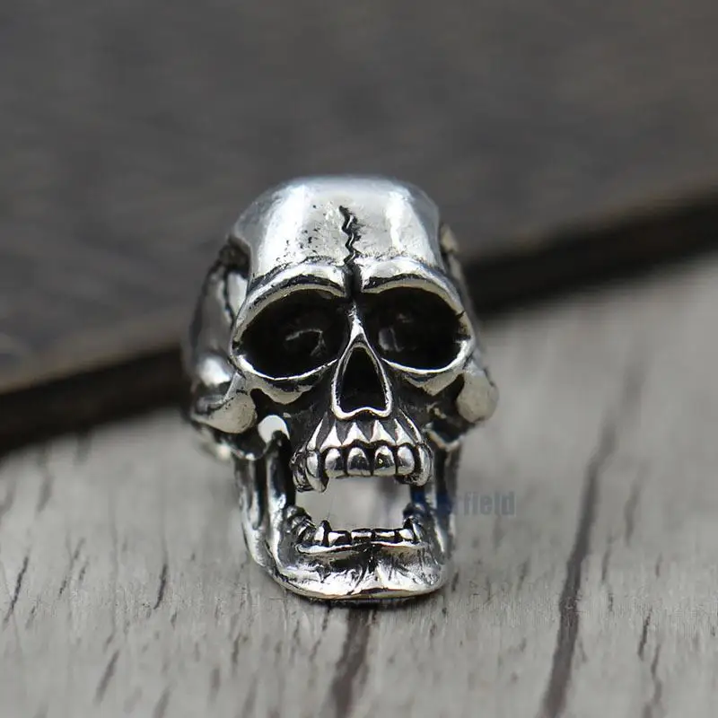 

Thai Silver Personality Open Ring Ring Carved Skeleton Unique Domineering Ring S925 Sterling Silver Retro