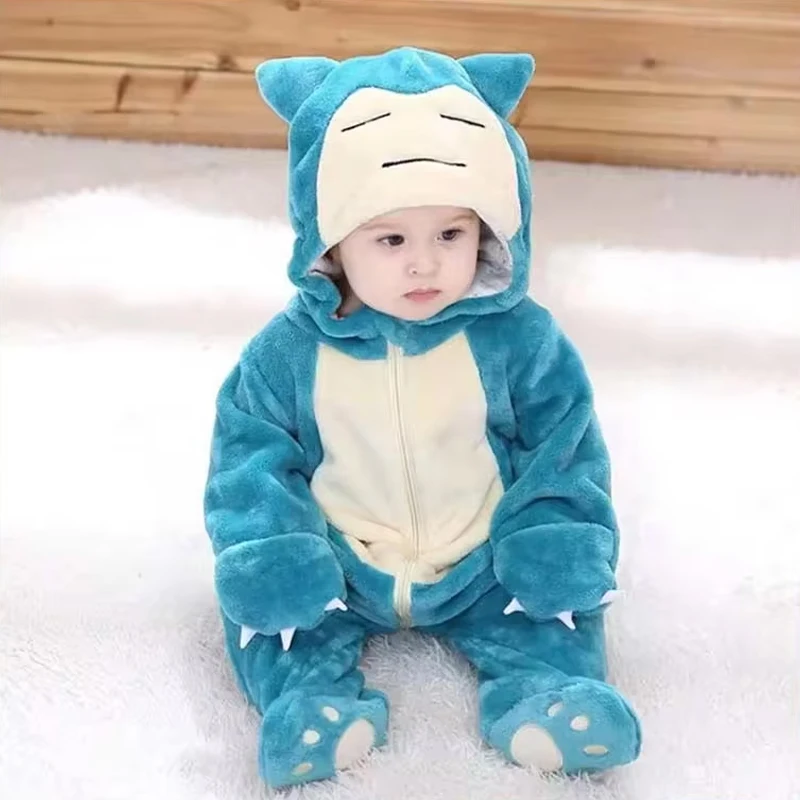 Детский комбинезон Snorlax Pokemon Pikachu милая пижама одежда для новорожденных От 0 до 3