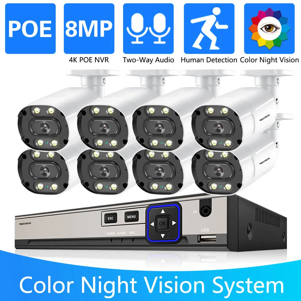 8CH 8MP Video Security Surveillance 5MP 4K Camera System HumanDete POE NVR Bullet Two Way Audio Recorder Color Night Vision KIt
8CH 8MP Video Security Surveillance 5MP 4K Camera System HumanDete POE NVR Bullet Two Way Audio Recorder Color Night Vision KIt