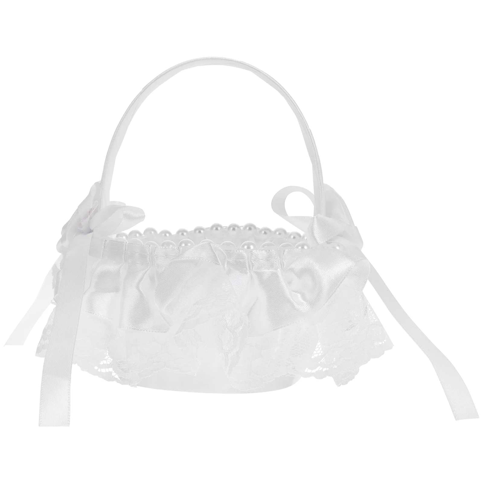 Flower Girl Basket Wedding Flower Basket Western Wedding Pearls Rhinestone Bowknot Basket Candy Bag for Ceremony Party Banquet
Flower Girl Basket Wedding Flower Basket Western Wedding Pearls Rhinestone Bowknot Basket Candy Bag for Ceremony Party Banquet