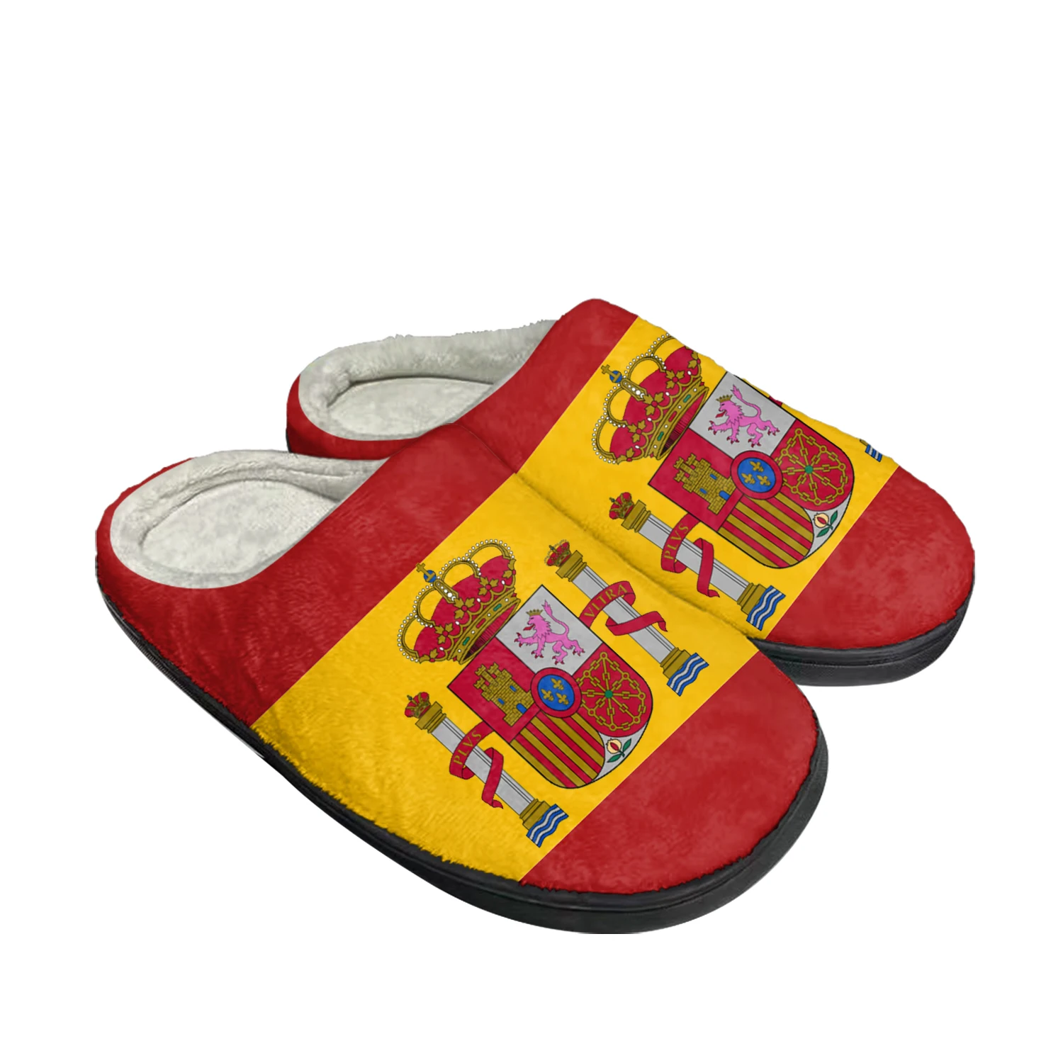 

Домашние хлопковые тапочки с испанским флагом на заказ, мужские и женские сандалии, испанская плюшевая спальня, модная повседневная сохраняющая тепло обувь, термотапочки