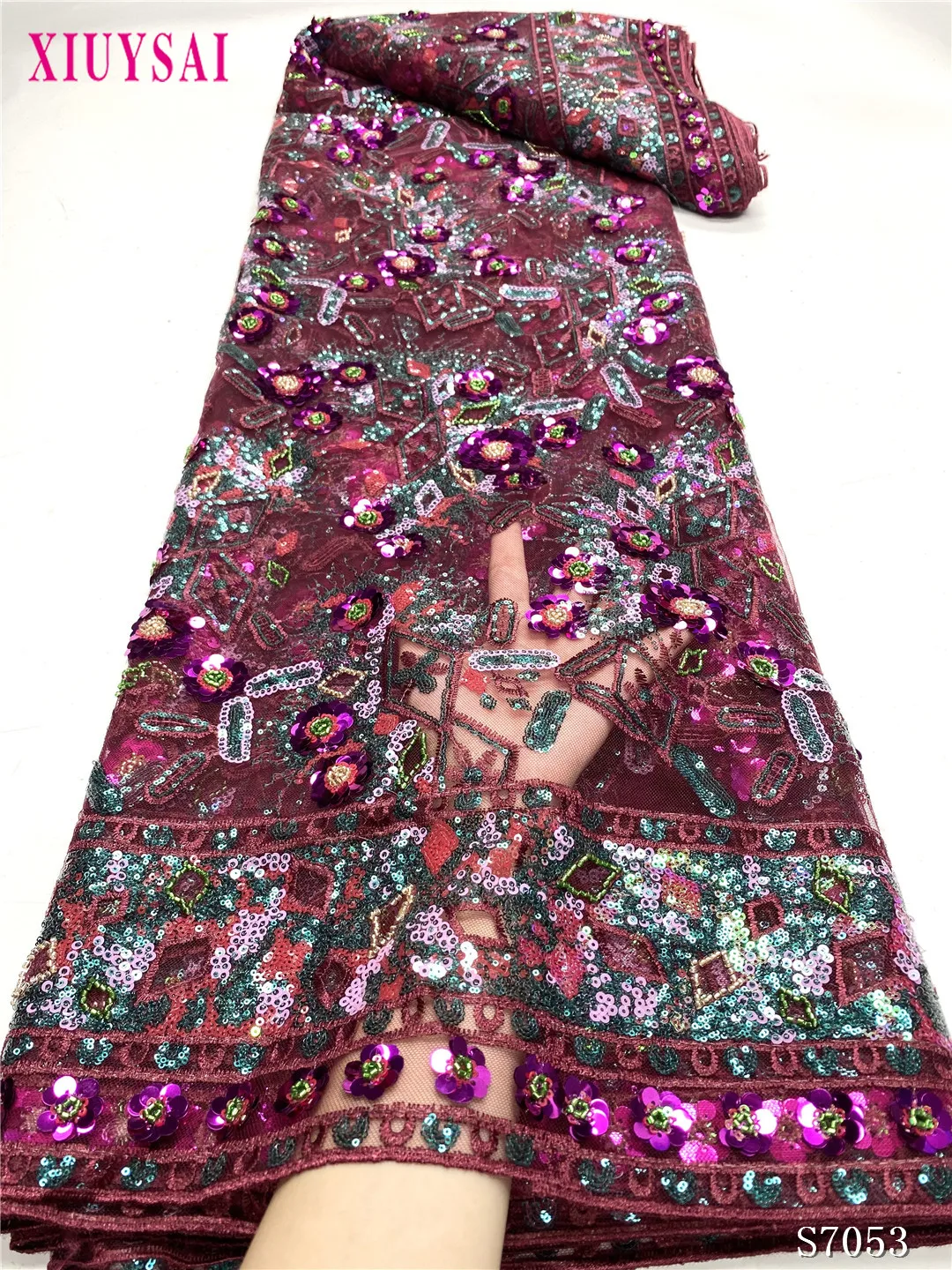 African Lace Sequins Fabrics For Women Evening Dresses Wine Embroidery Sewing Material Mesh Beaded Fabric Cloth Sewing 5yards
African Lace Sequins Fabrics For Women Evening Dresses Wine Embroidery Sewing Material Mesh Beaded Fabric Cloth Sewing 5yards