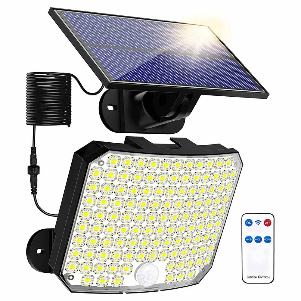 118LED Outdoor Solar Light with Motion Sensor Remote Control IP65 Waterproof for Patio Garage Security Wall Light
118LED Outdoor Solar Light with Motion Sensor Remote Control IP65 Waterproof for Patio Garage Security Wall Light