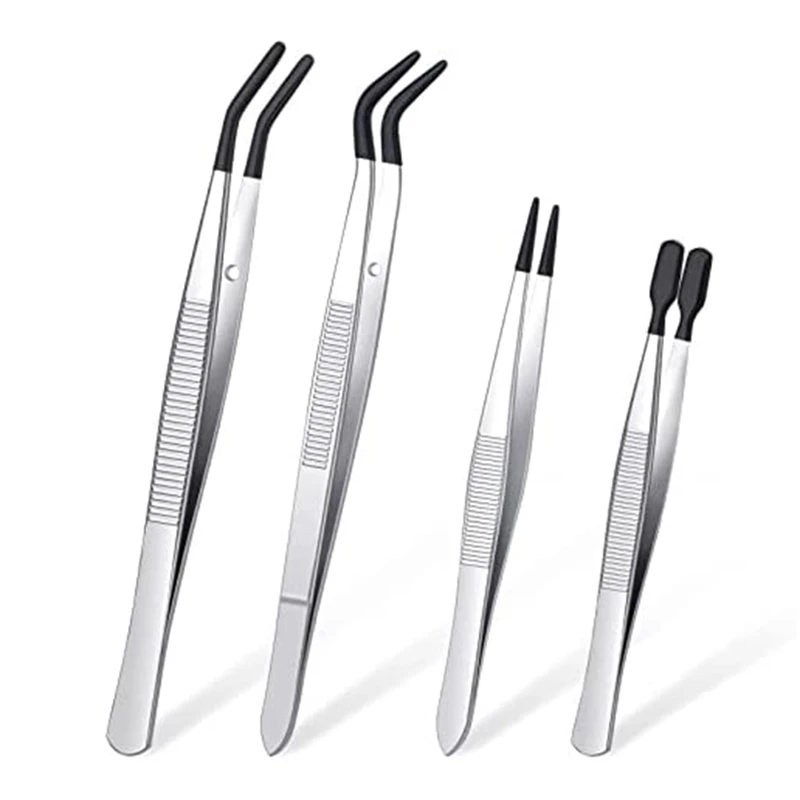 4 Pieces Tweezers Set With Rubber Tips Tweezers PVC Coated Tweezers For Jewelry Hobby Industrial Hobby Craft
4 Pieces Tweezers Set With Rubber Tips Tweezers PVC Coated Tweezers For Jewelry Hobby Industrial Hobby Craft