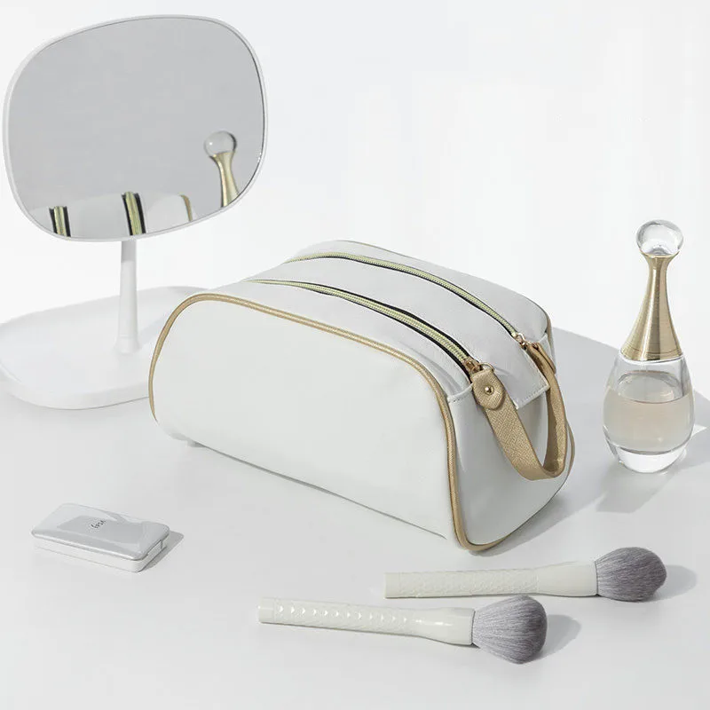 New Large Capacity Travel Cosmetic Bag for Women Portable Toiletries Organizer Waterproof PU Leather Double Zipper Makeup Cases
New Large Capacity Travel Cosmetic Bag for Women Portable Toiletries Organizer Waterproof PU Leather Double Zipper Makeup Cases