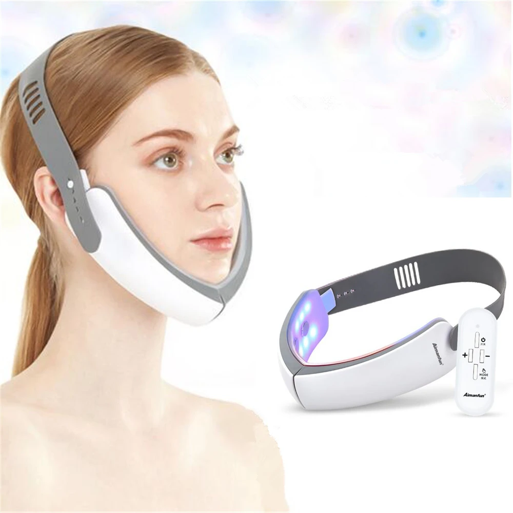 Chin V-Line Up Lift Belt Machine Red Blue LED Photon Therapy Facial Lifting Device Face Slimming Vibration Massager Beauty Tool
Chin V-Line Up Lift Belt Machine Red Blue LED Photon Therapy Facial Lifting Device Face Slimming Vibration Massager Beauty Tool