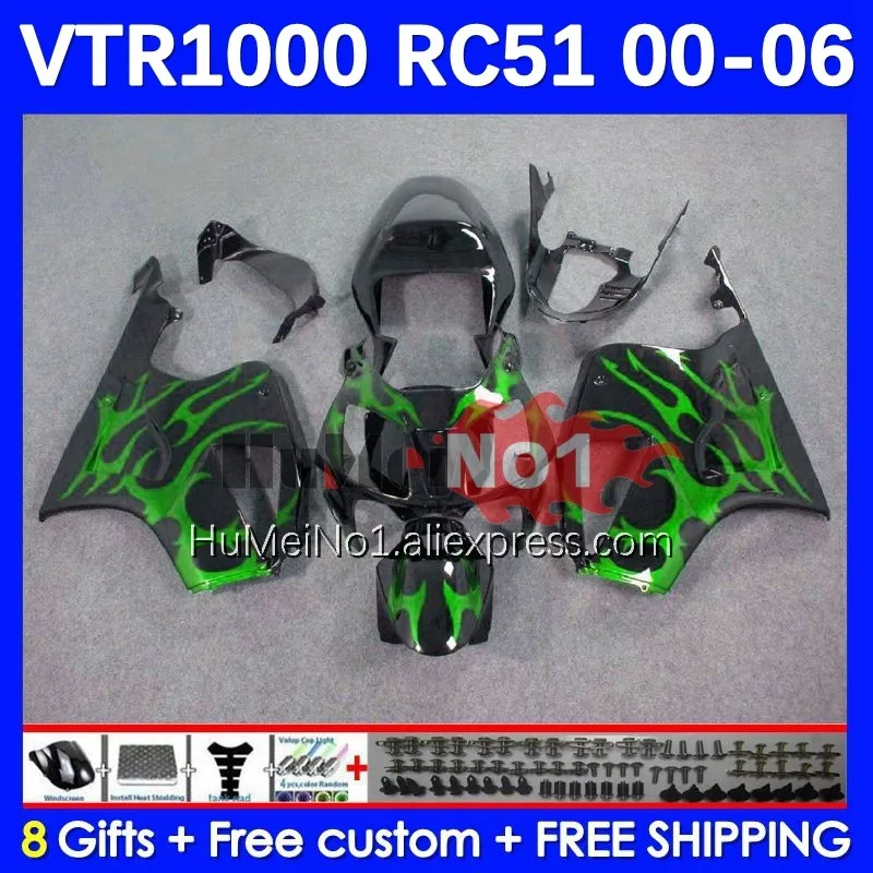 Body For HONDA VTR1000 RC51 01 02 03 2004 2005 2006 125No.17 SP1 SP2 VTR 1000 2000 2001 2002 2003 04 05 06 Fairing green flames
Body For HONDA VTR1000 RC51 01 02 03 2004 2005 2006 125No.17 SP1 SP2 VTR 1000 2000 2001 2002 2003 04 05 06 Fairing green flames