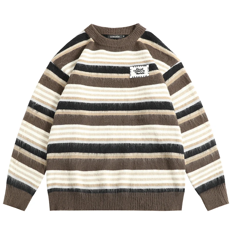 Autumn Men Long Sleeve Striped Knitted Jumper Sweaters Hip Hop Streetwear Harajuku Loose Fashion Casual Male Pullover Clothing
Autumn Men Long Sleeve Striped Knitted Jumper Sweaters Hip Hop Streetwear Harajuku Loose Fashion Casual Male Pullover Clothing