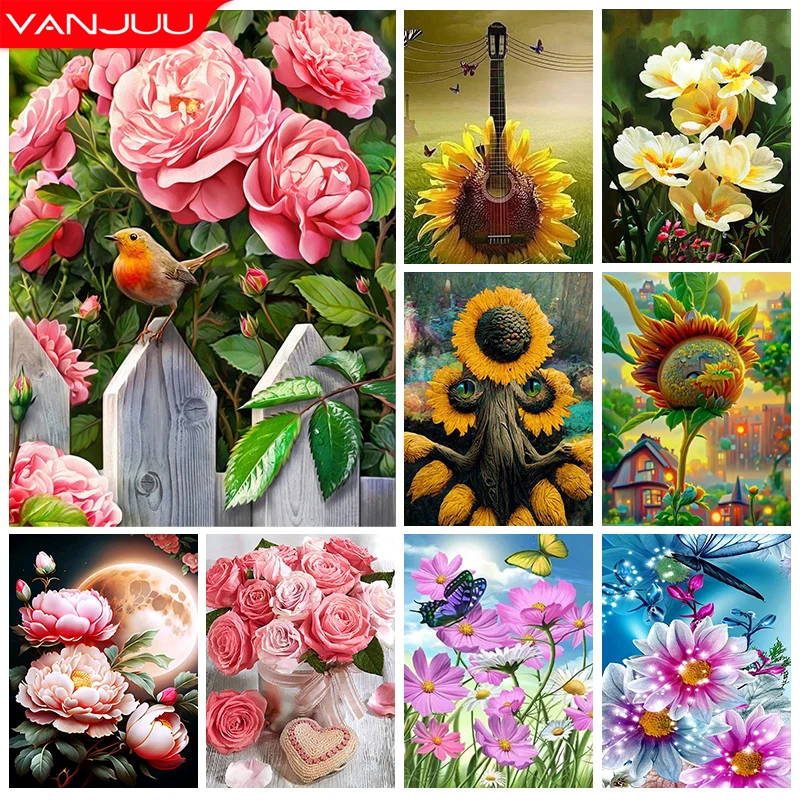 5D Flower Diamond Painting Kit Rose Art Cross Stitch Sunflower Diamond Embroidery Full Diamond Mosaic DIY Rhinestone Home Decor
5D Flower Diamond Painting Kit Rose Art Cross Stitch Sunflower Diamond Embroidery Full Diamond Mosaic DIY Rhinestone Home Decor