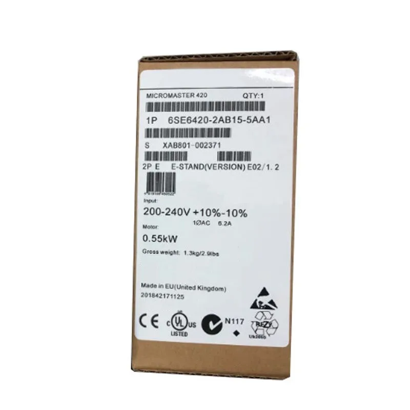 Новый оригинальный инвертор 6SE6420-2AB15-5AA1 0,55 кВт с фильтром 6SE64202AB155AA1
Новый оригинальный инвертор 6SE6420-2AB15-5AA1 0,55 кВт с фильтром 6SE64202AB155AA1