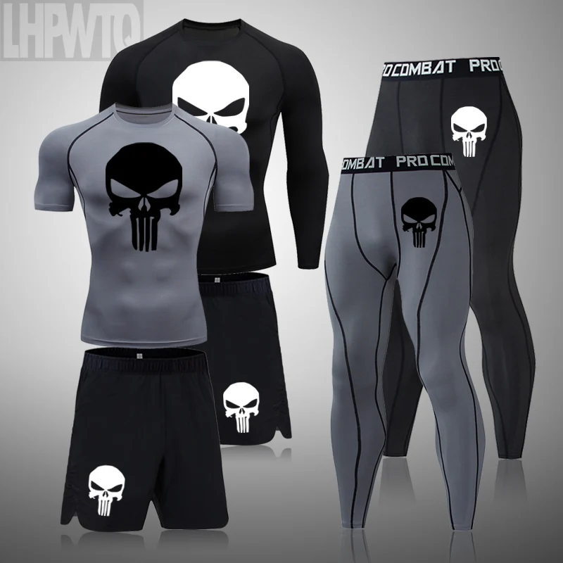 New 3pc Skull Men's Running Sets Clothing Sportswear Suits Compression Gym Fitness Long Johns Men Cycling Top Trousers Shorts
New 3pc Skull Men's Running Sets Clothing Sportswear Suits Compression Gym Fitness Long Johns Men Cycling Top Trousers Shorts